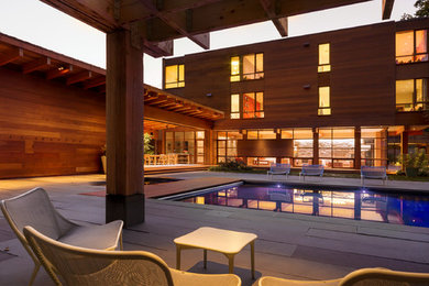 Inspiration for a large modern pool remodel in DC Metro