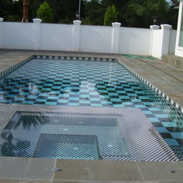 Checkerboard Glass Tile Pool