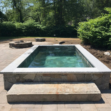 Coastal Maine Backyard Living Space Addition with Plunge Pool
