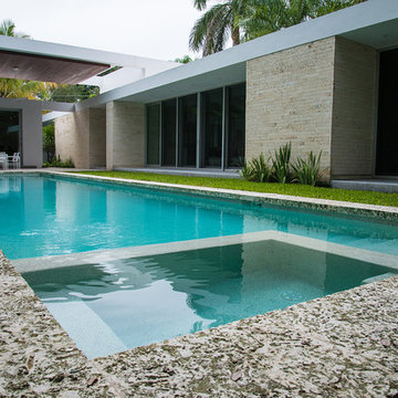 Coconut Grove 2, FL Residential Pool & Spa Combo, Infinity Edge & Water Features