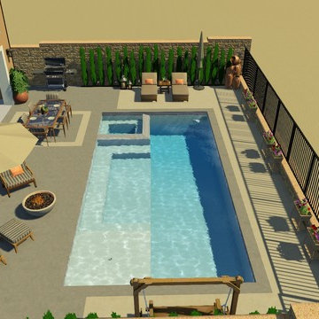 Complete Outdoor Fun Transformation | Lap Pool & Fire Pit