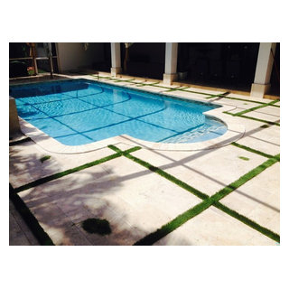 Concrete Pads - Transitional - Pool - Miami - by Monster Grass Artificial Turf & Ivy | Houzz Concrete Pads - Transitional - Pool - Miami - By Monster Grass Artificial Turf & Ivy | Houzz
