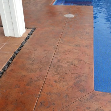 concrete pool deck restaining