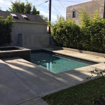 Contemporary Backyard Pool with Hot Tub in Kings Rd West Hollywood