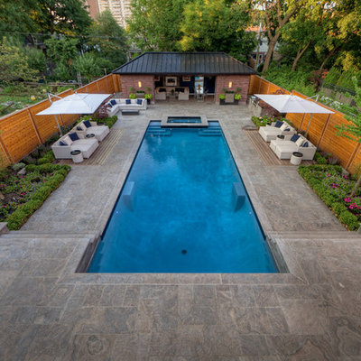 Inspiration for a contemporary rectangular pool remodel in Toronto
