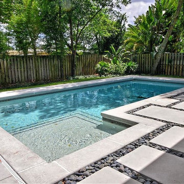 Contemporary Poured Concrete Pool Deck