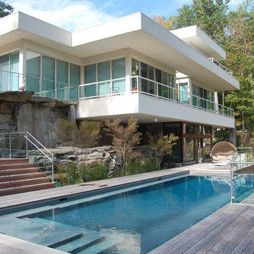 contemporary two sided vanishing edge pool + catch pools