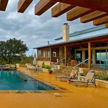 Cordillera Ranch/Boerne Rustic Modern Pool/Spa/Outdoor Living