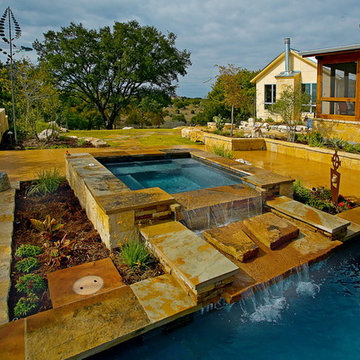 Cordillera Ranch/Boerne Rustic Modern Pool/Spa/Outdoor Living
