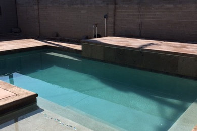 Design ideas for a mediterranean swimming pool in Phoenix.