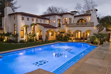 This is an example of a mediterranean swimming pool in Sacramento.