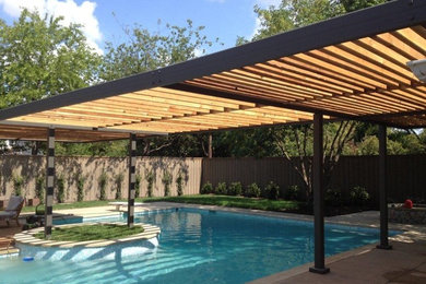 Crooked Lane - Pool Renovation and Steel and Wood Arbor