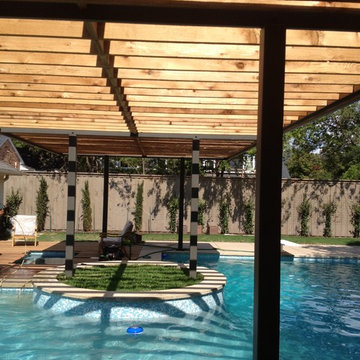 Crooked Lane - Pool Renovation and Steel and Wood Arbor