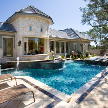 Custom Geometric Pool & Spa In San Antonio