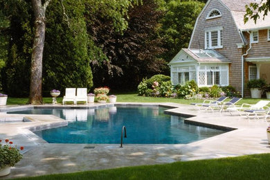 Inspiration for a coastal pool remodel in New York