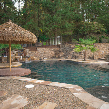 Custom Luxury Pool with Swim-Up Bar