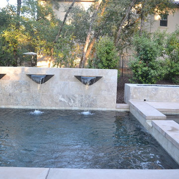Custom Modern Pool Water Features