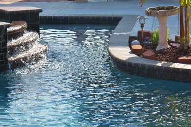 Pool - traditional backyard pool idea in Other