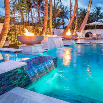Custom Pool & Spa With Fire Features In Lighthouse Point
