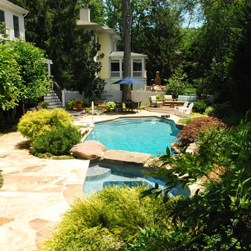 Custom Pool and Spa with Landscaping