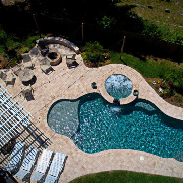 Custom Pool and Spa with Outdoor Living Space