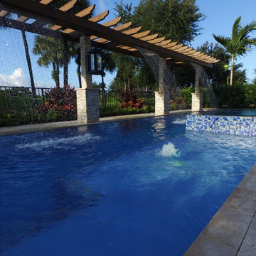 Custom Pool & Spa with Pergola in Boca Raton, Florida