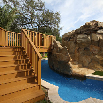 Custom Pool and Spa with Rock Waterfall and Lazy River in Delray beach, Florida