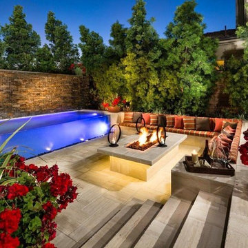 Custom Pool at Toll Brothers Baker Ranch Model Homes in California