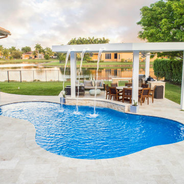 Custom Pool with Custom Pergola in Davie, Florida