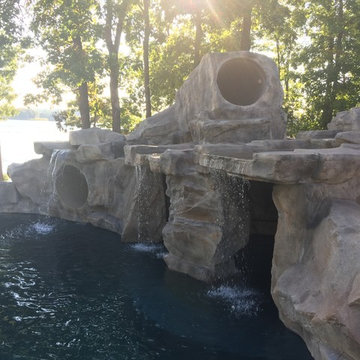 Custom Rock Formations Grotto, Slide and Waterfall