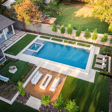 Dallas Inwood Estates Transitional Modern Swimming Pool + Courtyard
