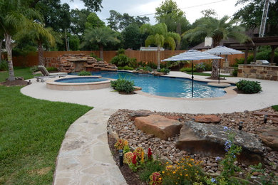 Pool - rustic pool idea in Houston