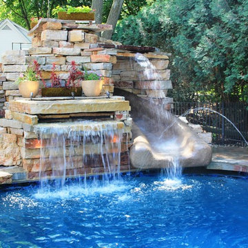 Delavan Lake Pool with Rock Slide