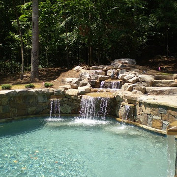 Denali Natural Stone Veneer Pool and Waterfall