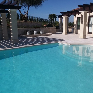 Drew Project - Pool Remodel with Stainless Sheetfalls, Cielo, CA