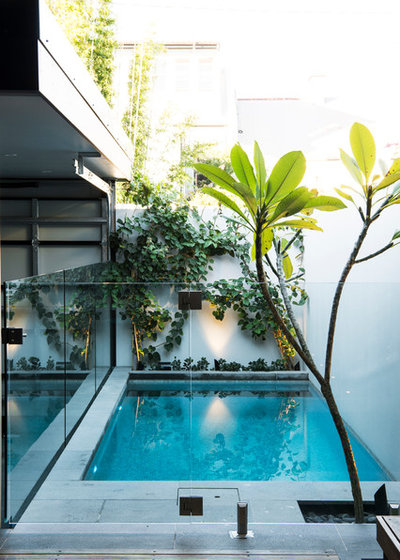 Contemporary Pool by GOODMANORS Pool + Garden