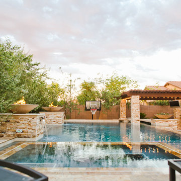 Family Outdoor Living & Swimming Pool Entertainment