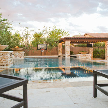 Family Outdoor Living & Swimming Pool Entertainment