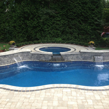 Fiberglass Pool with Raised Spa