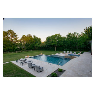 Fiery Hillside Pool Project in Southlake, TX - Farmhouse - Pool ...