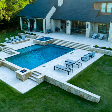Fiery Hillside Pool Project in Southlake, TX