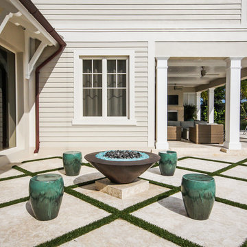 Fire Pit Area For Straight Line Lap Pool in Fort Lauderdale