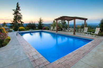 Inspiration for a modern pool remodel in Seattle