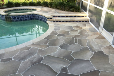 Pool - large traditional natural pool idea in Orlando