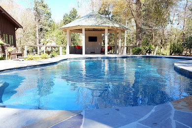 Example of a mountain style pool design in New Orleans