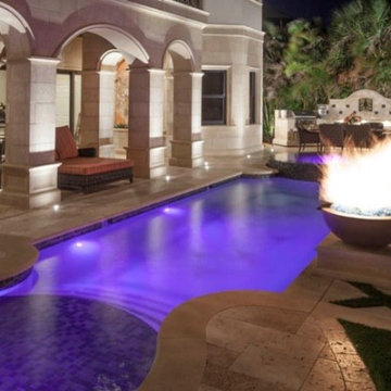 Florida Residence Waterline, Spa, and Fountain Glass Tile