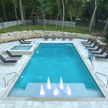 Fontana, WI Swimming Pool, Sunshelf, Raised Hot Tub