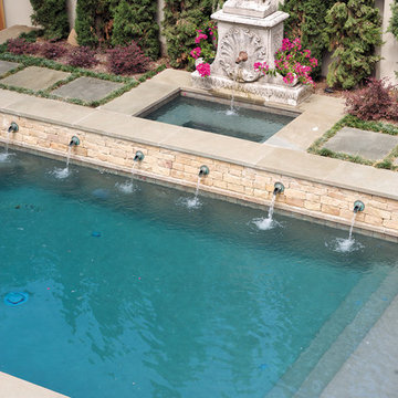 Formal Pool with Fountain