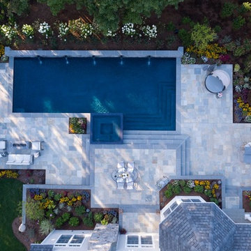 Franklin Lakes, NJ. Luxury swimming pool and geometric masterpiece