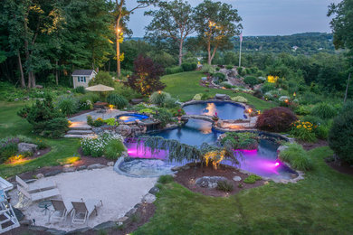 Example of an island style pool design in New York